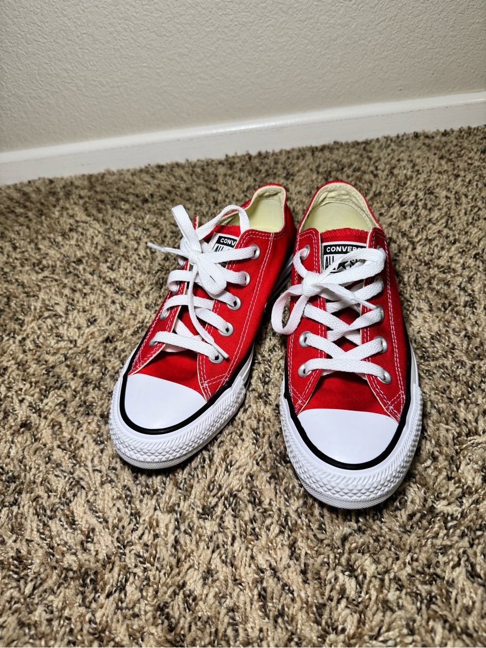Converse Low Top Canvas Sneakers - Red